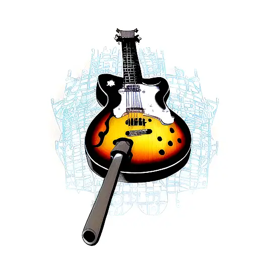 A Guitar Made Up Of Intricate Programming Symbols