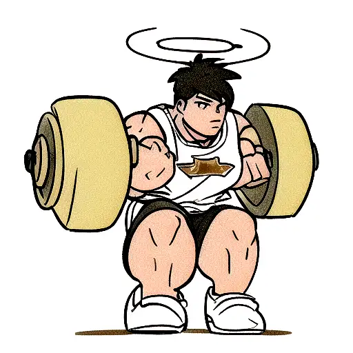 A Football Player Lifting Weights With A Halo Above His Head And A Cross Tattoo On His Arm