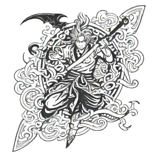 Satoru Gojo Tattoo Design Black And White