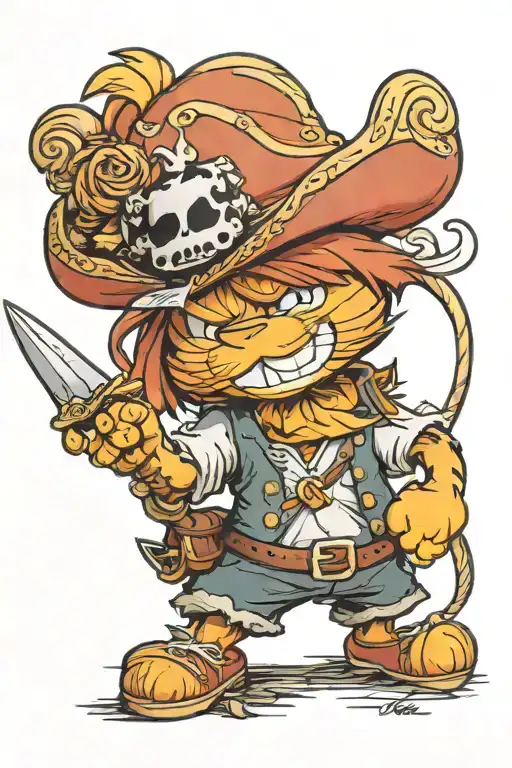 Garfield As Straw Hat Pirate