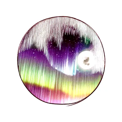 The Moon And The Northern Lights