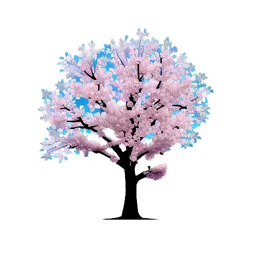 Blue Cherry Blossom Tree