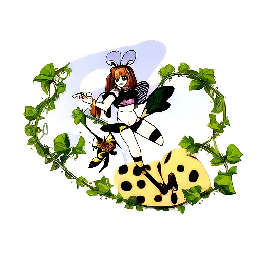 Honey Bee Carrying A Semi Colon And A Vine