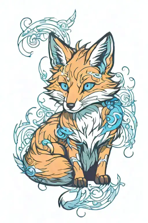 Fox With Glowing Blue Eyes