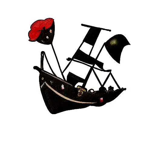 Black Pear Ship With Poppys