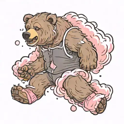 Grizzly Bear Made Of Fairy Floss
