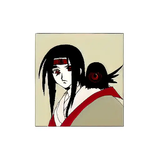 Itachi With Raven And Red Eye