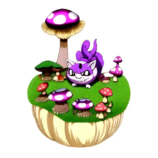 Cheshire Cat With Mushrooms