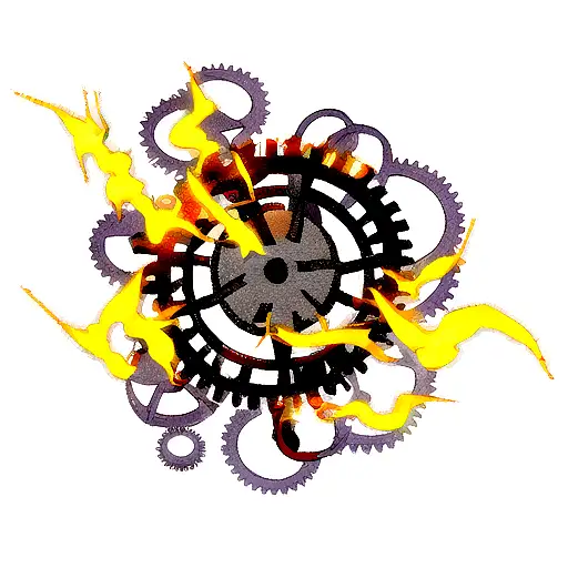 A Gear Spinning With Fire Escaping The Wheel Like It Is On Fire