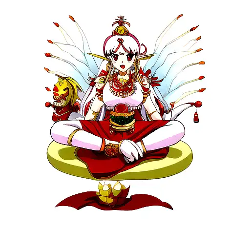 Durga Maa With Dragon