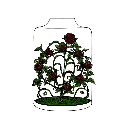 Curved Rose Vine With Empty Space Between Roses