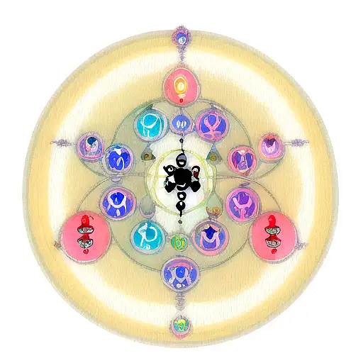 Moon With Chakras Sign