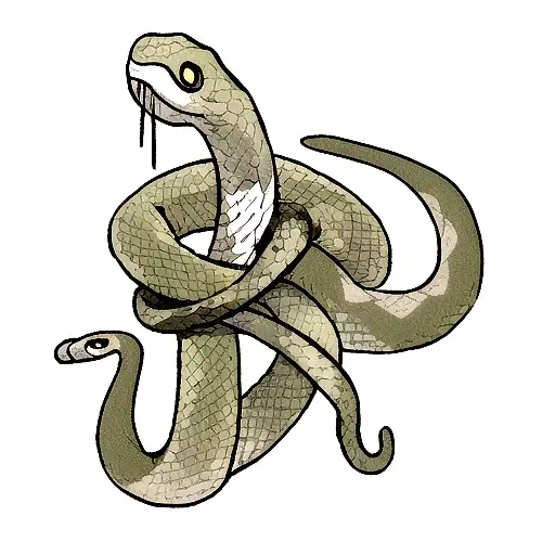 Snake Coiling From Collar Bone Onto Arm