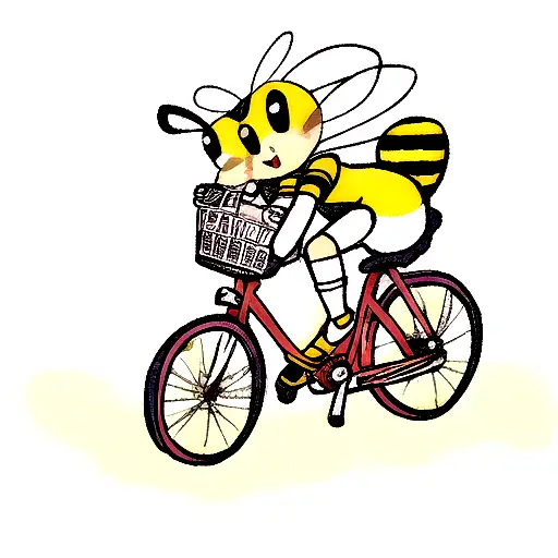 Cute Bee Riding A Bicycle