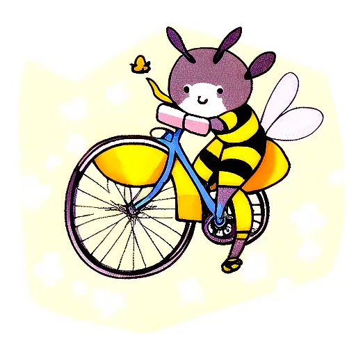 Cute Bee On Bicycle