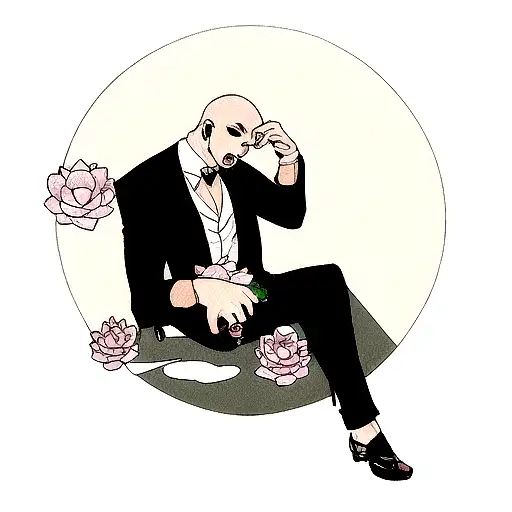 Pitbull With Skull And Lotus Flower