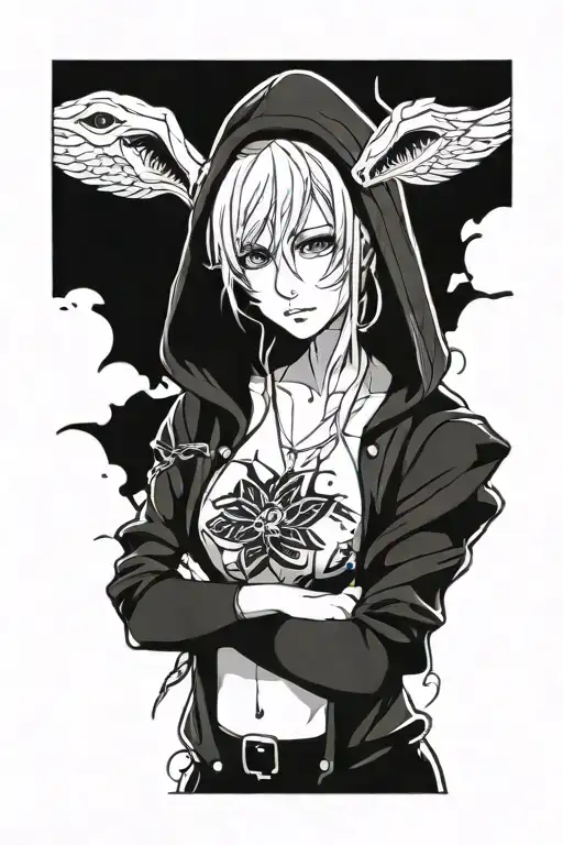 Beautiful Young Woman Hooded