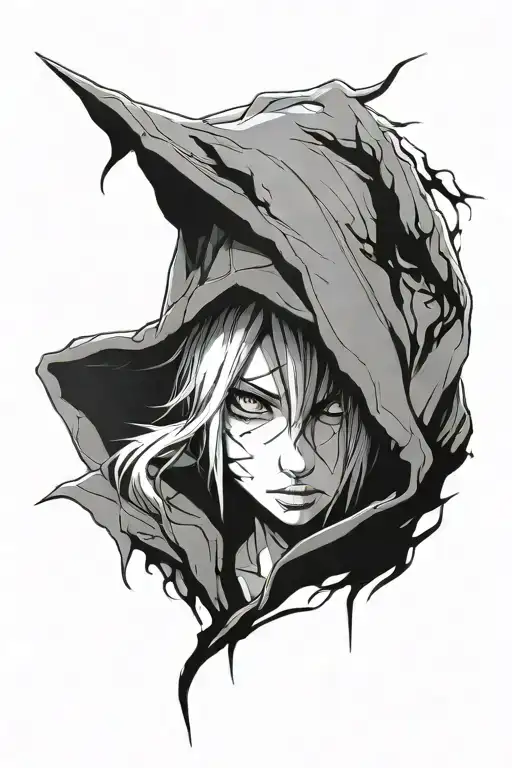 Beautiful Young Woman Hooded