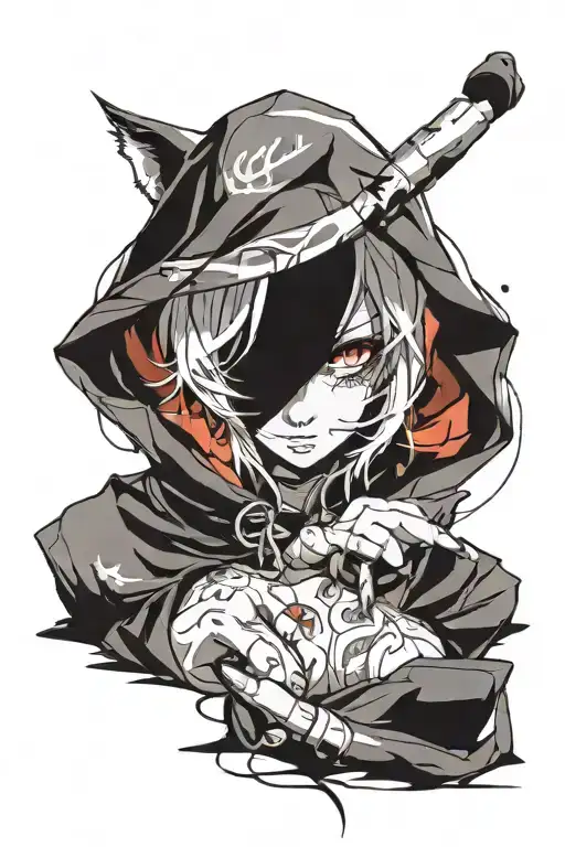 Beautiful Young Woman Hooded