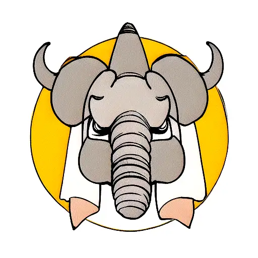 Hunter's Mask Adorned With Elephant Tusks