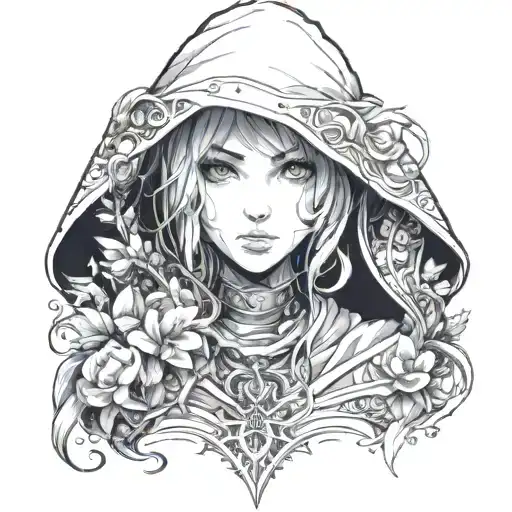 Beautiful Woman Face Hooded