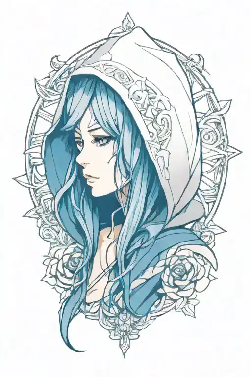 Beautiful Young Woman Hooded