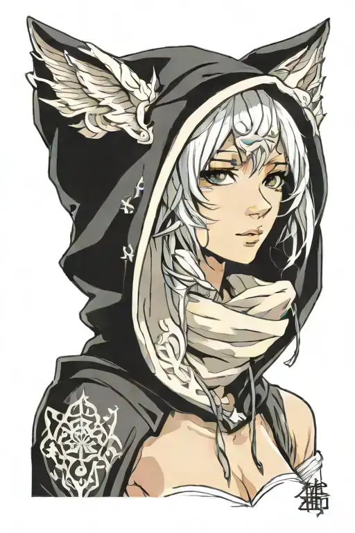 Beautiful Young Woman Hooded