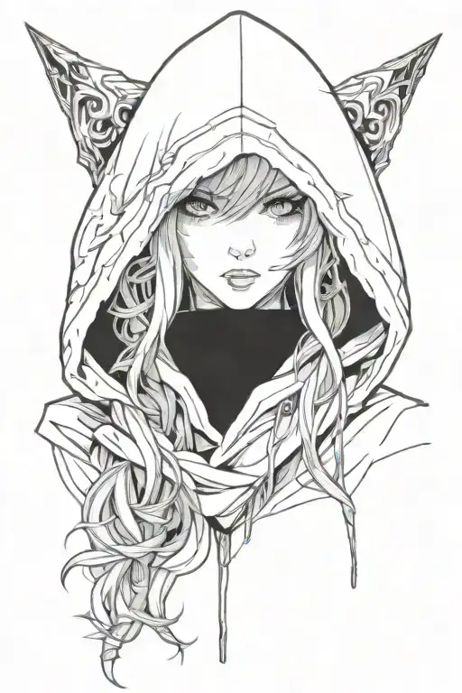 Beautiful Young Woman Hooded