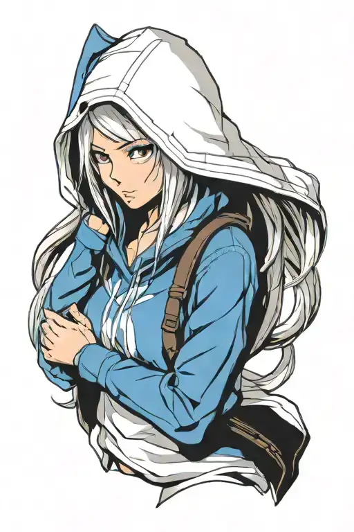 Beautiful Young Woman Hooded