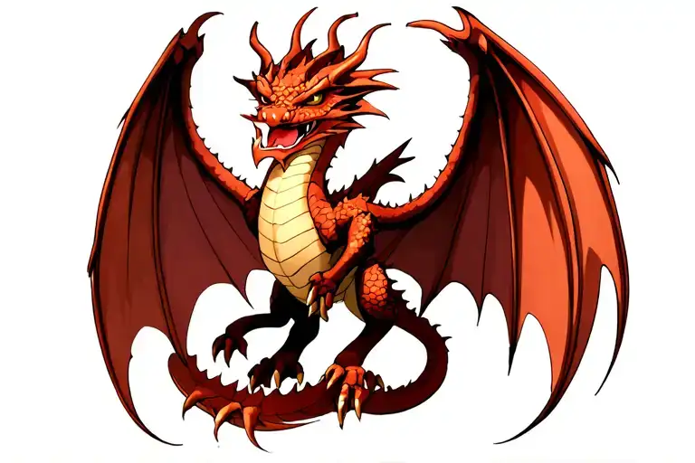 Dragon With Wings Spread Facing Front