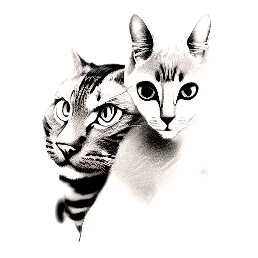 A Black And Grey Portrait Of A Famous Musician With A Cat Perched On Their Shoulder