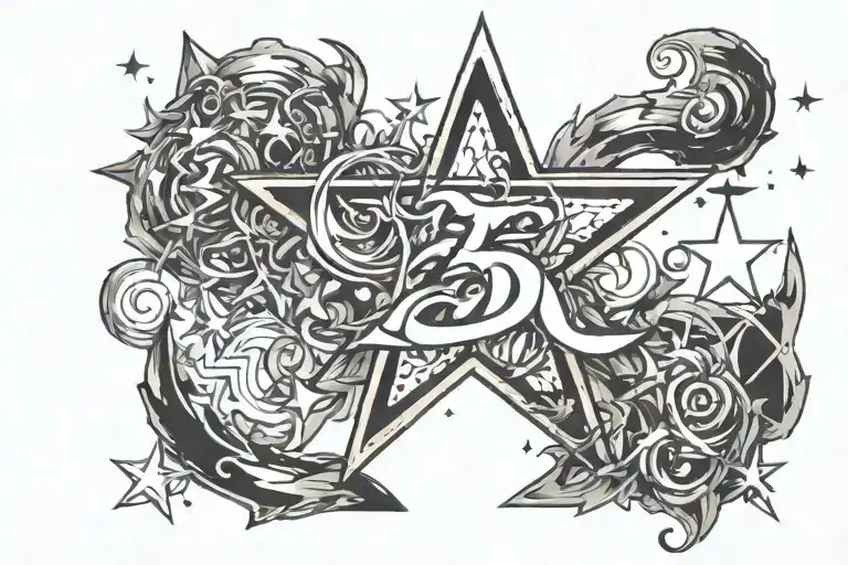 The Number 5 And A Star