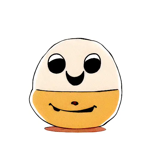 Cartoon Hard Boiled Egg With Smiley Face