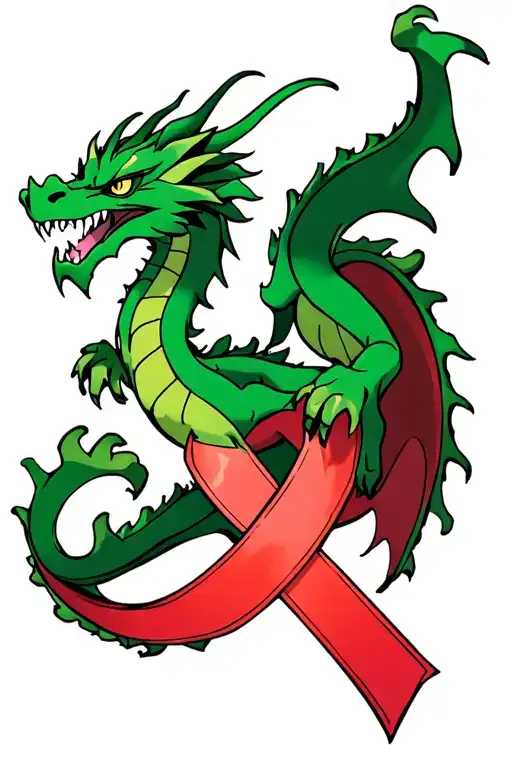 Green Dragon Awareness Ribbon Intertwined