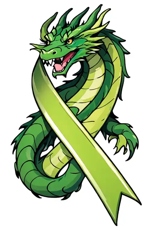 Green Dragon Awareness Ribbon Wrapped