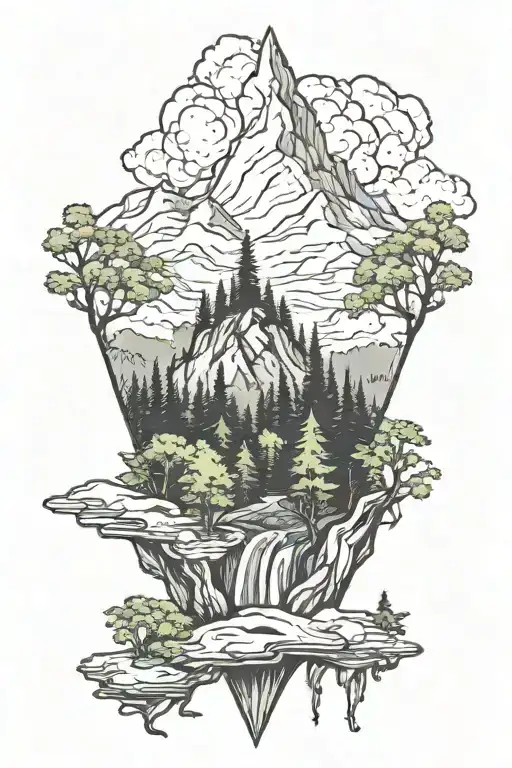 Forest With Mountain Peak