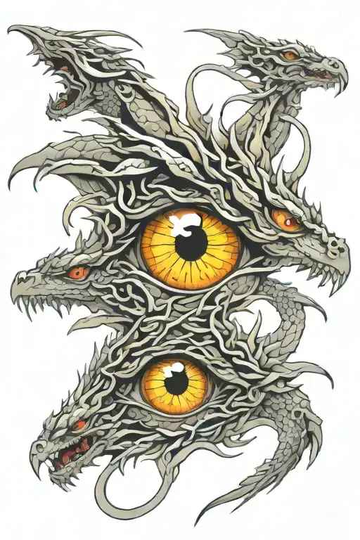 Multiple Dragon Eyes Looking