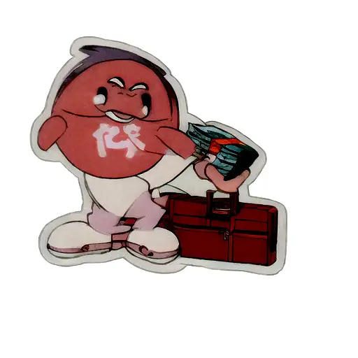 A Cartoon Character Holding Money And A Suitcase