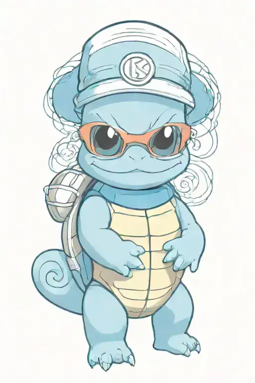 Squirtle Wearing Master Roshi Sunglasses