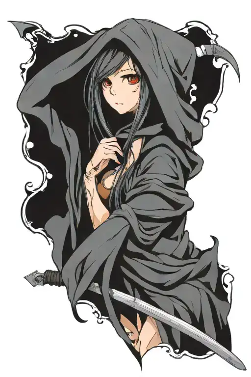 Hooded Grim Reaper Girl