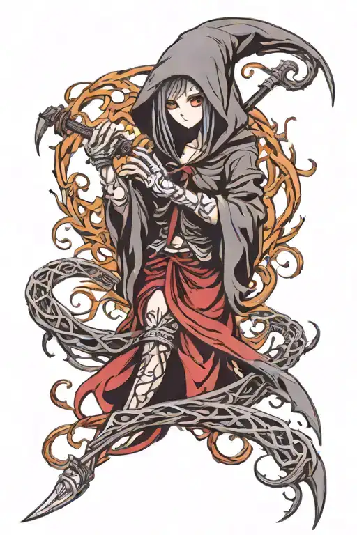 Hooded Grim Reaper Girl