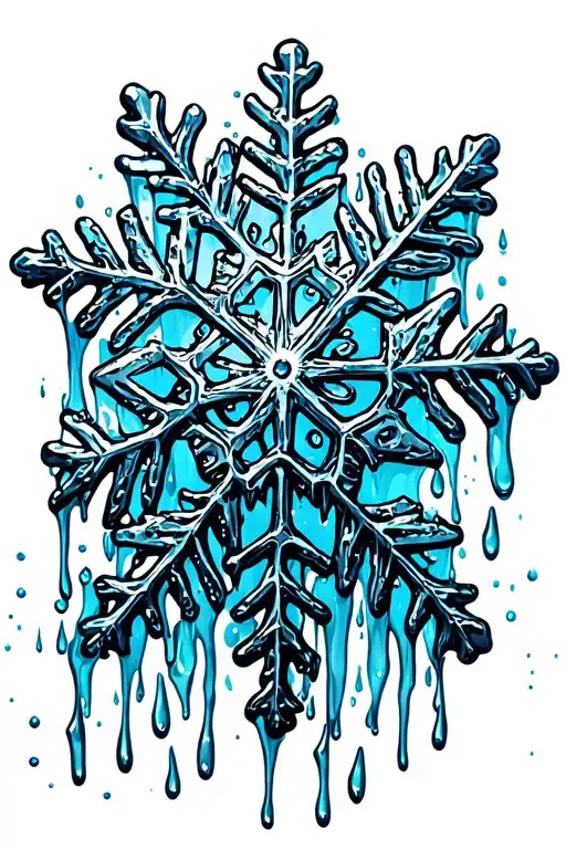 Snowflake Melting Into Rain