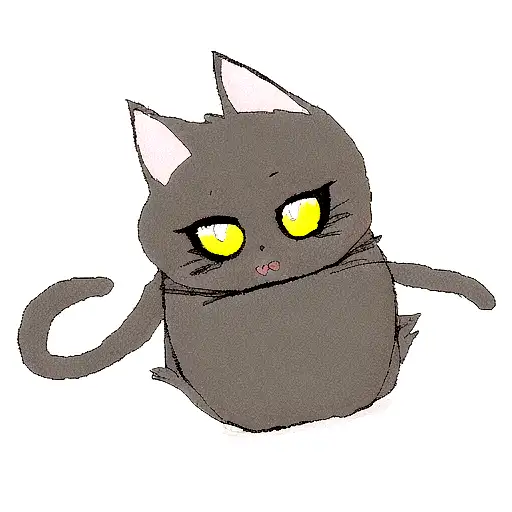 Cute Black Cat With Big Eyes