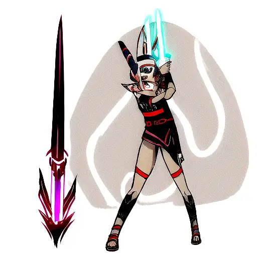 Ahsoka Lightsaber With Dark Maul Elements Spine Tatto