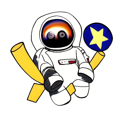 Astronaut With Galaxy And Stars