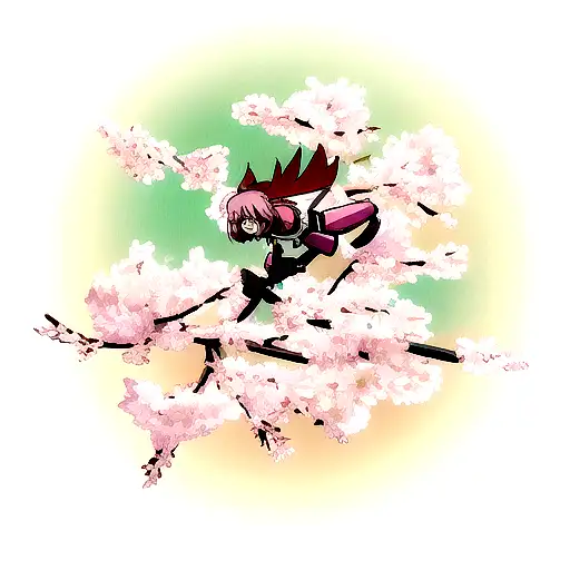 Sakura Baum Darunter Ein Katana Als Grab