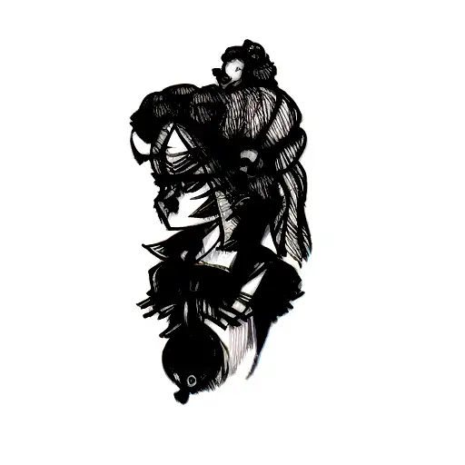 A Woman With A Skull On Her Head