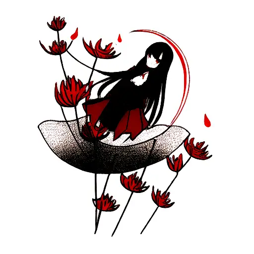 Lycoris Radiata With Moon