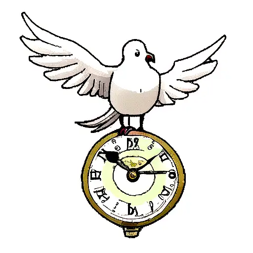 A Dove With A Clock That Says Love You Grandma