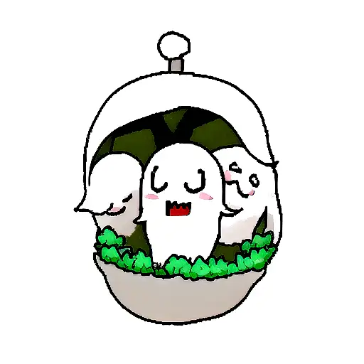 Cute Ghost Chained Up With Background 4 Birds